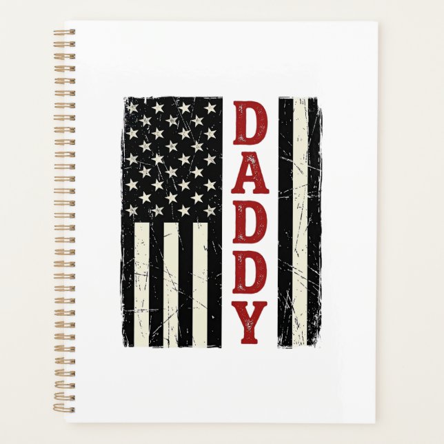 Distressed Daddy American Flag Shirt Design_1 (Devant)