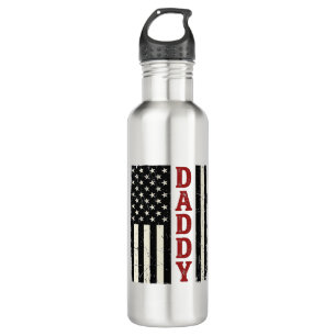 Distressed Daddy American Flag Shirt Design_1 710 Ml Water Bottle