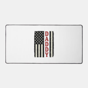 Distressed Daddy American Flag Shirt Design_1 Desk Mat