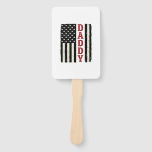 Distressed Daddy American Flag Shirt Design_1 Hand Fan