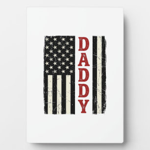 Distressed Daddy American Flag Shirt Design_1 Plaque