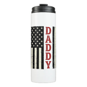 Distressed Daddy American Flag Shirt Design_1 Thermal Tumbler