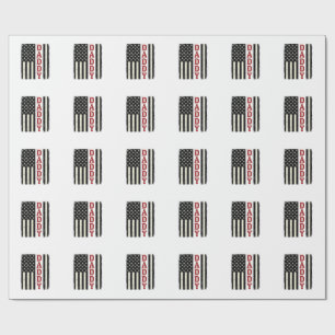 Distressed Daddy American Flag Shirt Design_1 Wrapping Paper