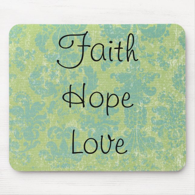 Distressed Damask FaithHopeLove Mouse Pad (Front)