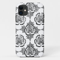 Distressed damask floral hibiscus flower pattern