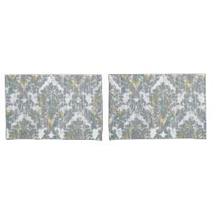 Distressed Damask Pattern Pillowcase