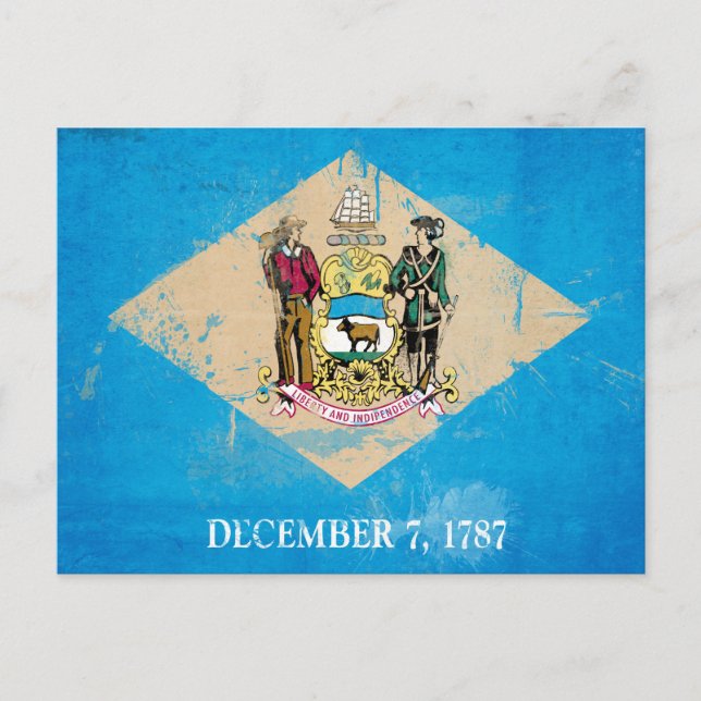 Distressed Delaware Flag Postcard (Front)