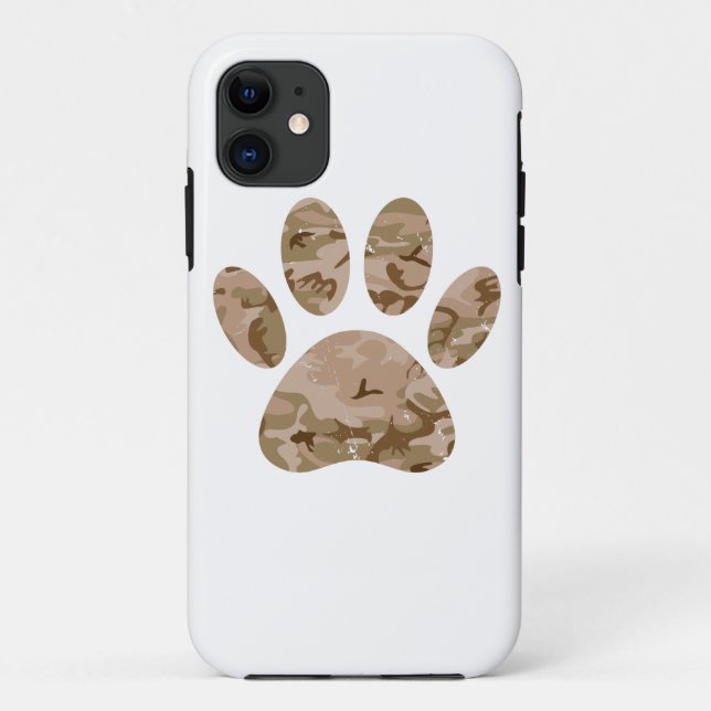 Distressed Desert Camo Dog Paw Print Case-Mate iPhone Case (Back)