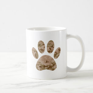 Distressed Desert Camo Dog Paw Print Coffee Mug