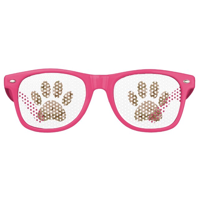 Distressed Desert Camo Dog Paw Print Retro Sunglasses (Front)