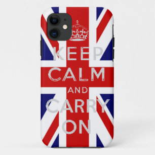 DISTRESSED DESIGN Keep Calm and Carry on UK FLAG iPhone 11 Case
