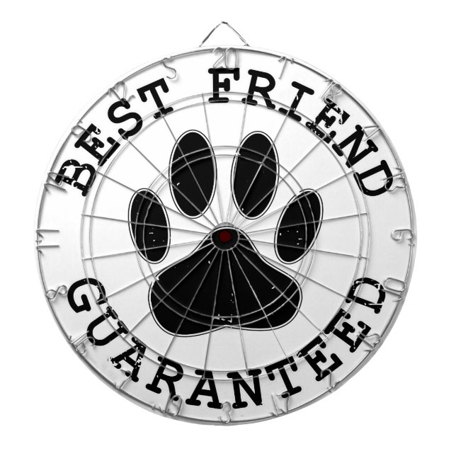 Distressed Dog Paw Best Friend Guaranteed Dartboard (Front)