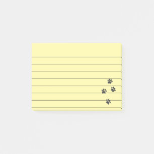 Distressed Dog Paw Tracks Lined 4x3 Post-it Notes