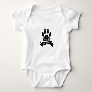 Distressed Dog Paw With Ribbon Baby Bodysuit