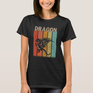 Distressed Dragon   Men Women Cute Dragon Retro T-Shirt