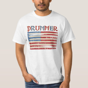 Distressed Drum Stick USA Flag Drummer Tees Gifts
