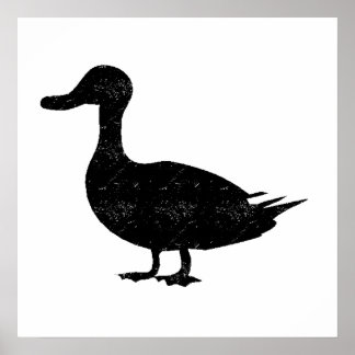 Distressed Duck Silhouette Poster