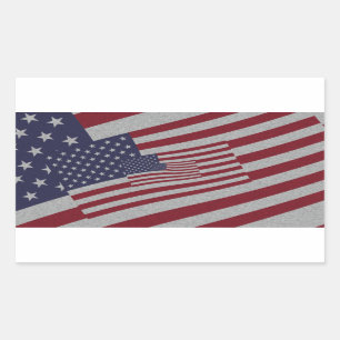 Distressed Effect Nested USA Flags Stars & Stripes Sticker