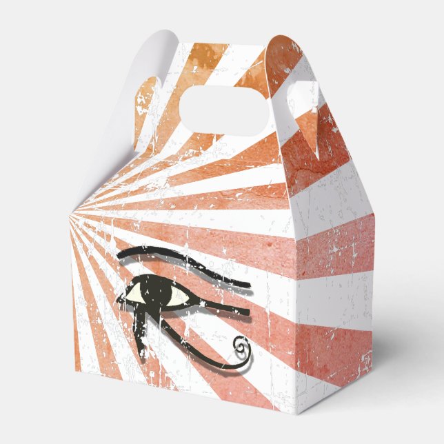 Distressed Eye Of Horus  Egyptian Symbol Retro Sun Favor Box (Front Side)