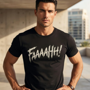Distressed 'FAAAAHH!' Graphic men basic black T-Shirt