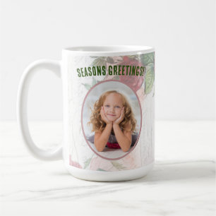 Distressed Faded Red Roses Writing on Paper Coffee Mug