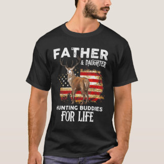 Distressed Father And Daughter Hunting Buddies For T-Shirt