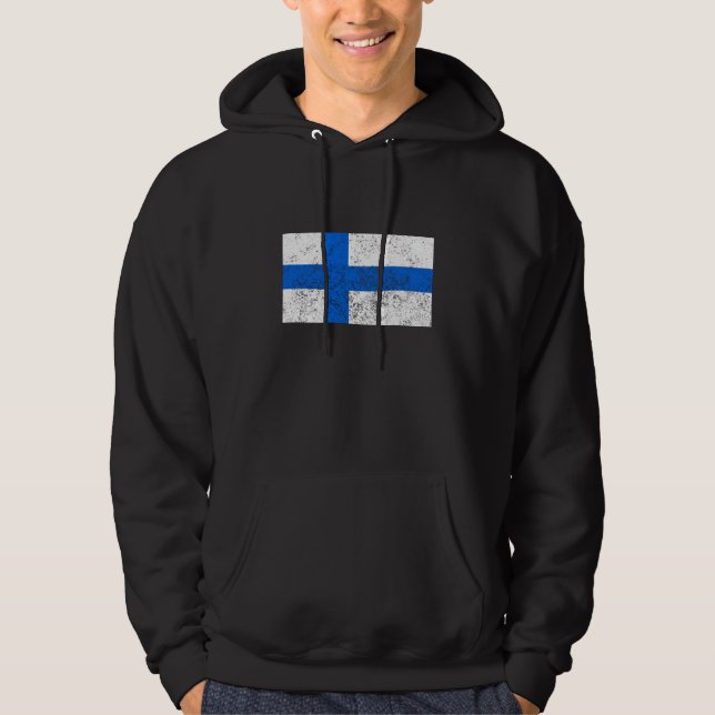 Distressed Finland Flag Hoodie (Front)