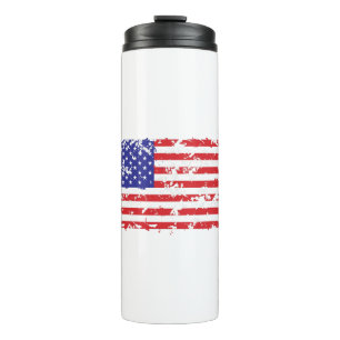 Distressed-Flag-Horizontal Thermal Tumbler