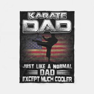 Distressed Flag Karate Dad Father's Day Gift Shirt Fleece Blanket
