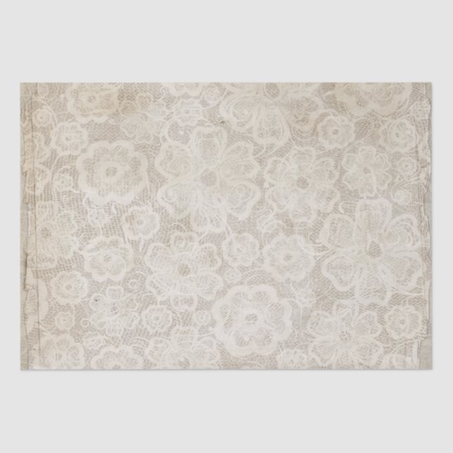 Distressed Floral Lace Tissue Paper (Front)