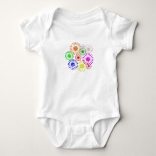 Distressed Flower Burst Baby Bodysuit