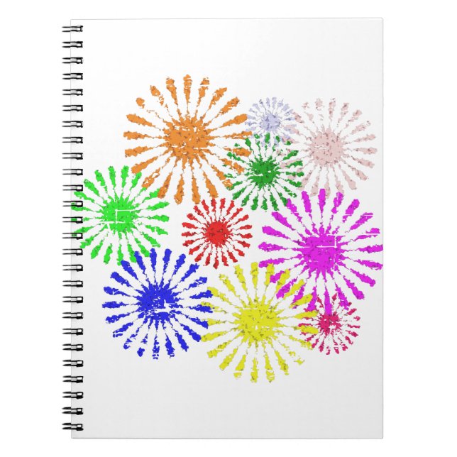 Distressed Flower Burst Notebook (Front)