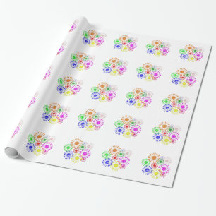 Distressed Flower Burst Wrapping Paper