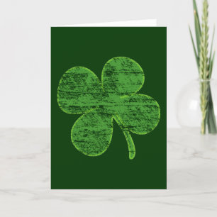 Distressed Four-Leaf Clover Greeting Card