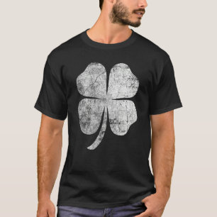 Distressed Four Leaf Clover St Patrick's Day T-Shirt