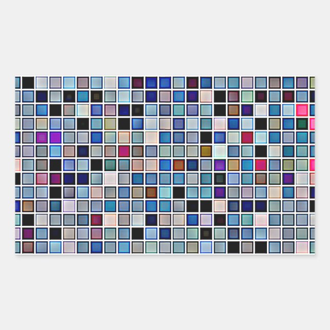 Distressed Funky Blue 'Bathroom Tiles' Pattern Sticker (Front)