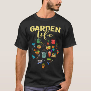 Distressed Garden Life Gardening  With All Tools T-Shirt
