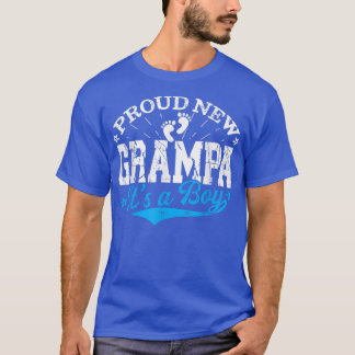 Distressed Gender Reveal Proud New Grampa It's A B T-Shirt
