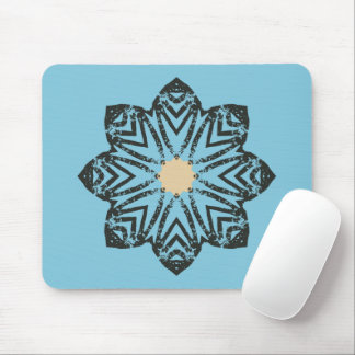 Distressed Geometric Floral Medallion Mouse Pad