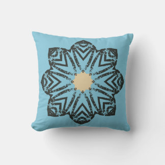 Distressed Geometric Floral Medallion Throw Pillow