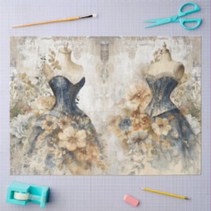 Distressed Girly Ephemera Floral Fashion Scrapbook Tissue Paper