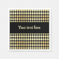 Distressed Gold and Black Vintage Harlequin