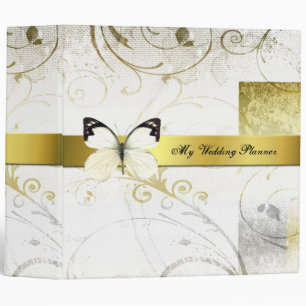 Distressed Gold Flourishes Wedding Planner Binder