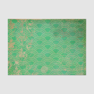 Distressed Green Geometric Art Deco Tissue Paper