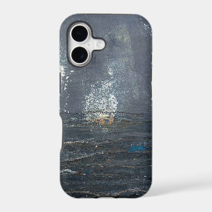 Distressed Grunge Gray and Blue Abstract