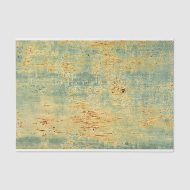 Distressed Grunge Green Paint Urban Loft DIY Decor Tissue Paper (Front)