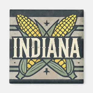 Distressed Grunge Indiana Corn Magnet