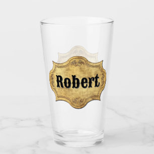 Distressed Grunge Label Glass