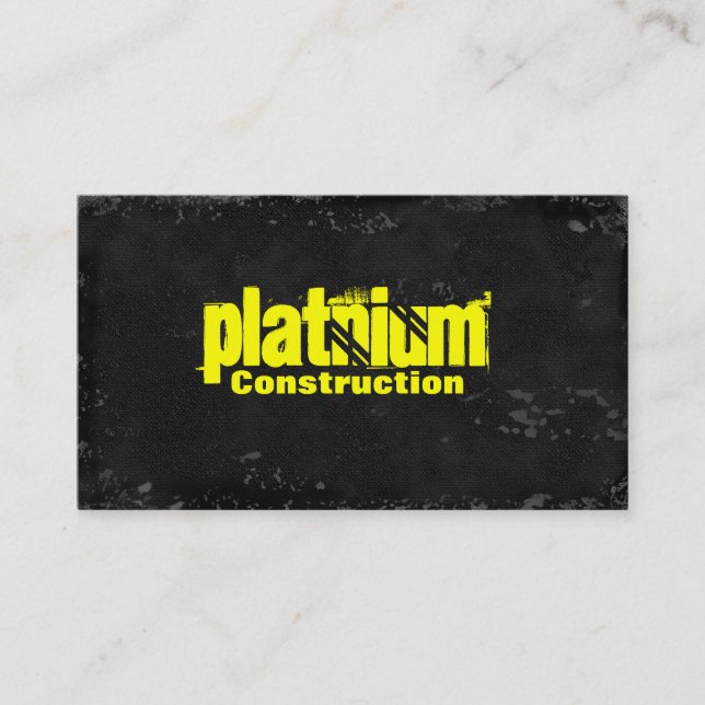 Distressed Grunge Metal Construction Business Card (Front)