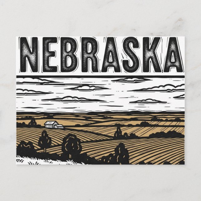 Distressed Grunge Nebraska Postcard (Front)